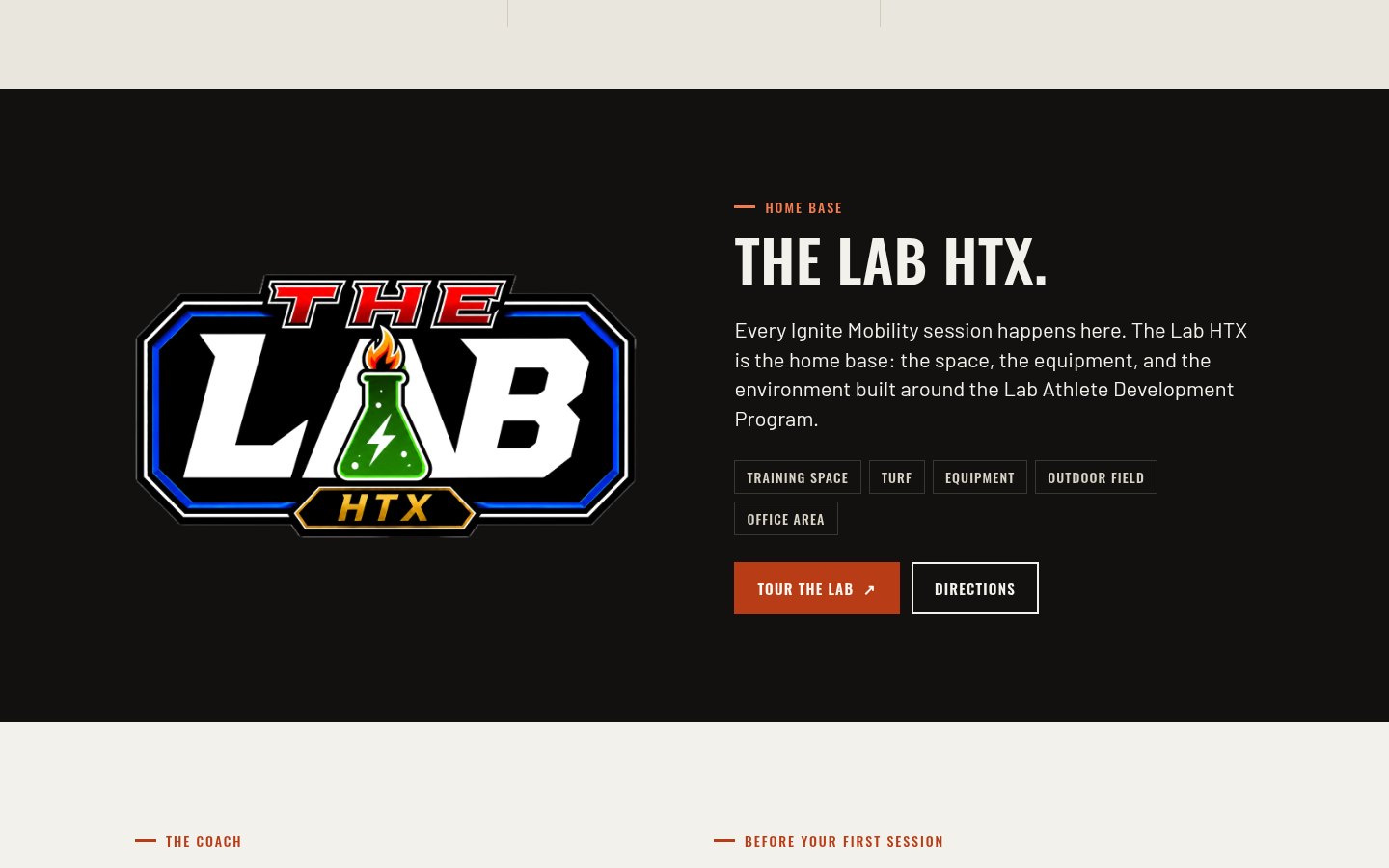 Ignite Mobility site: The Lab HTX section
